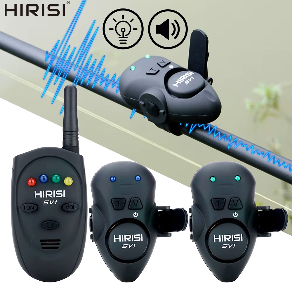 Bite Alarm - ฮิริซิ SV1 อุปกรณ์เตือนการกัดเบ็ดตกปลาคาร์ปแบบไร้สาย ชุด 1+4 ตัวรับสัญญาณ